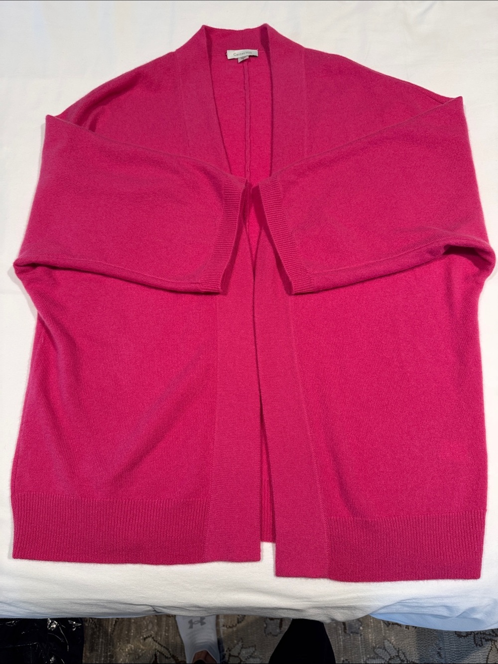 Garnet Hill Open-Front Cashmere Cardigan - Hot Pink